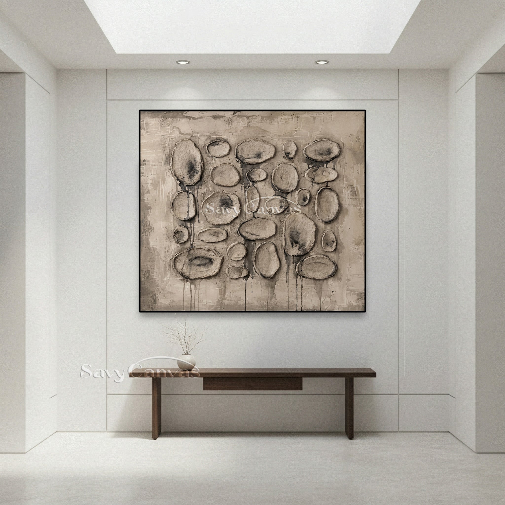 Modern Wabi-Sabi Plaster Wall Decor - Original Neutral Art #SS 020