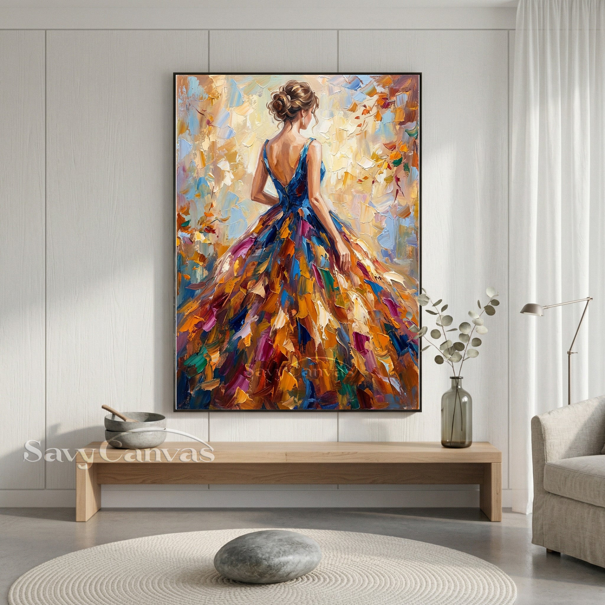 Abstract Woman Wall Art - Vibrant Hand-Painted Canvas #SS 015