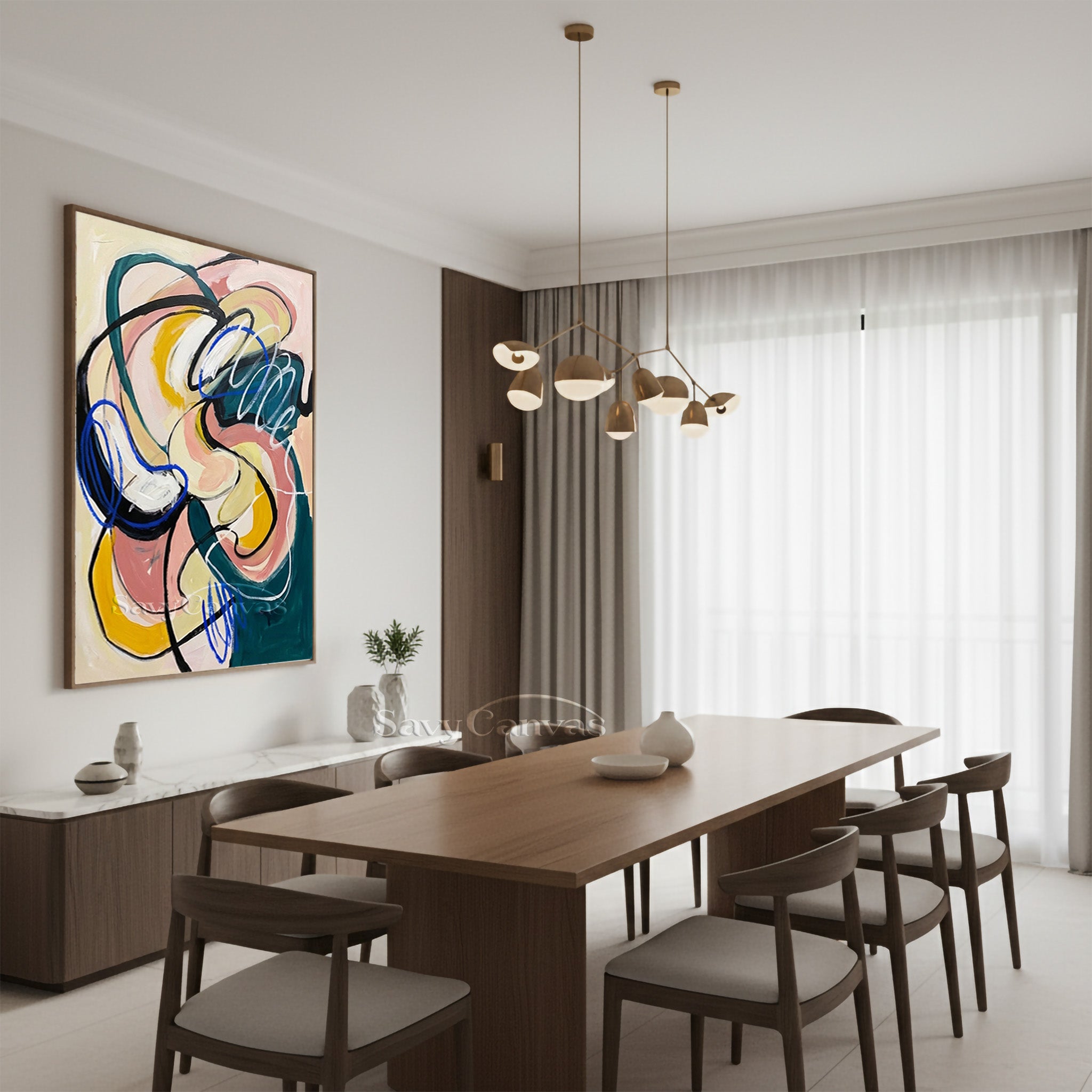 Colorful Abstract Swirls Art | Energetic Modern Painting #AA 486