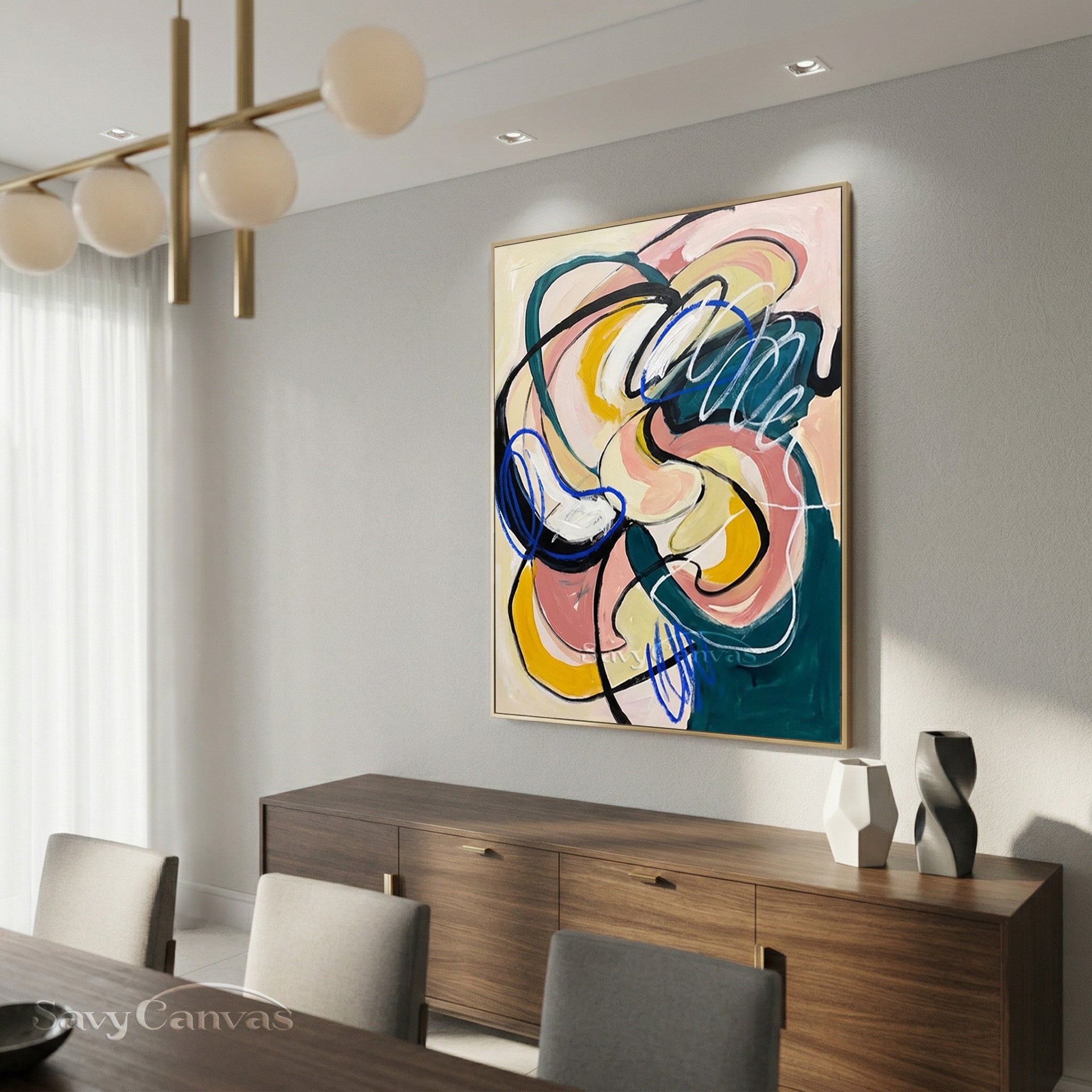 Colorful Abstract Swirls Art | Energetic Modern Painting #AA 486