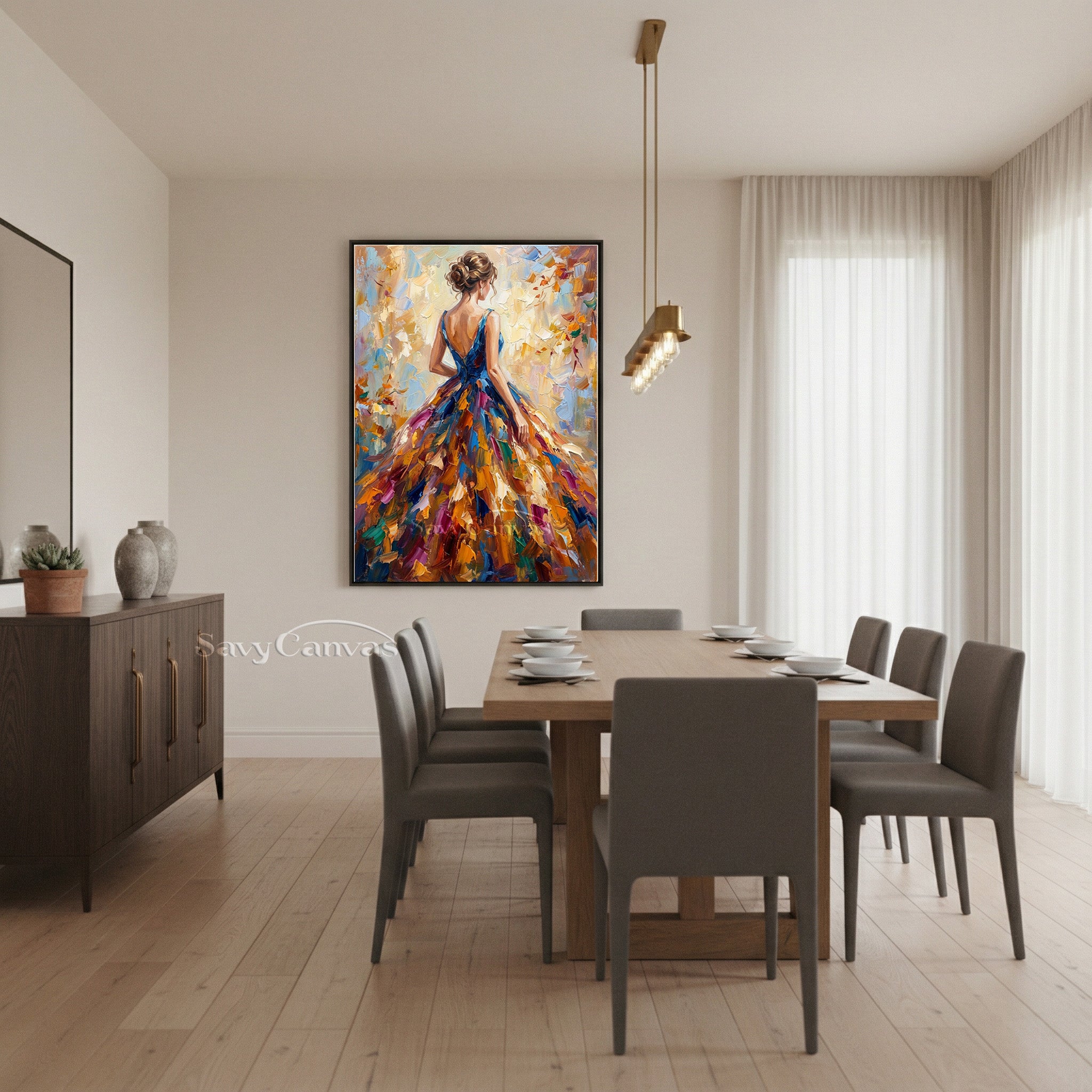 Abstract Woman Wall Art - Vibrant Hand-Painted Canvas #SS 015