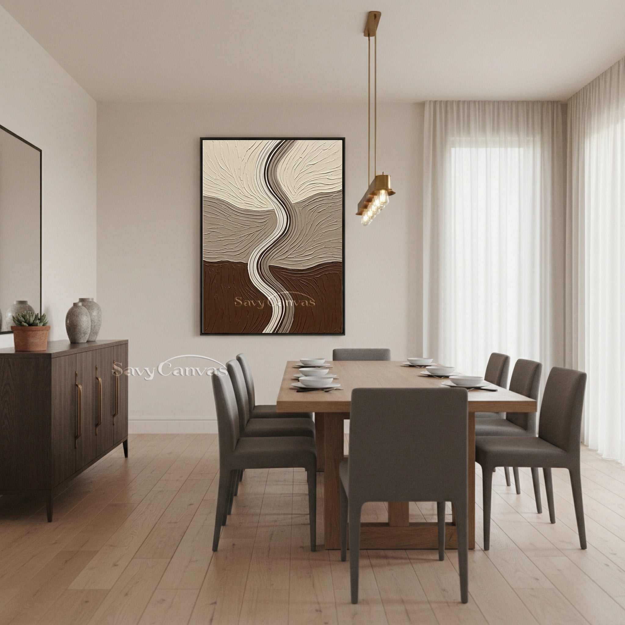 Layered Earth Tone Abstract 3D Textured Wall Art #SS 134
