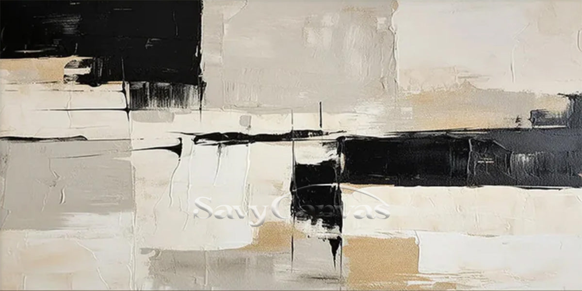 Minimalist Abstract Painting for Living Room Wall Decor - Handmade