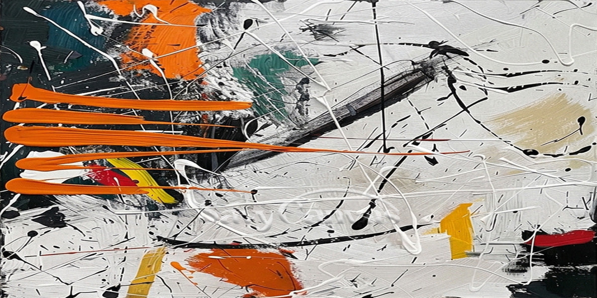 Large Modern Abstract Wall Art – Vibrant Paint Splash Canvas #JJ 470