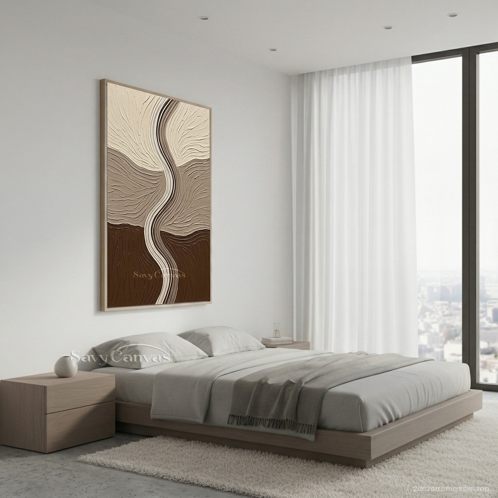 Layered Earth Tone Abstract 3D Textured Wall Art #SS 134
