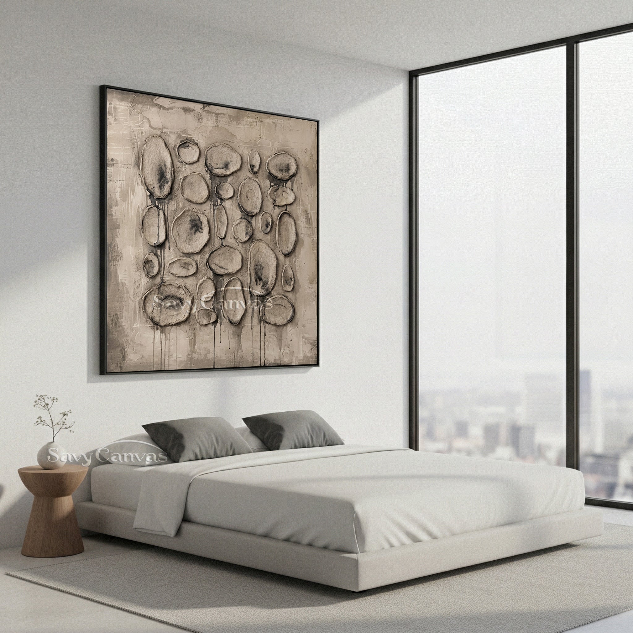 Modern Wabi-Sabi Plaster Wall Decor - Original Neutral Art #SS 020