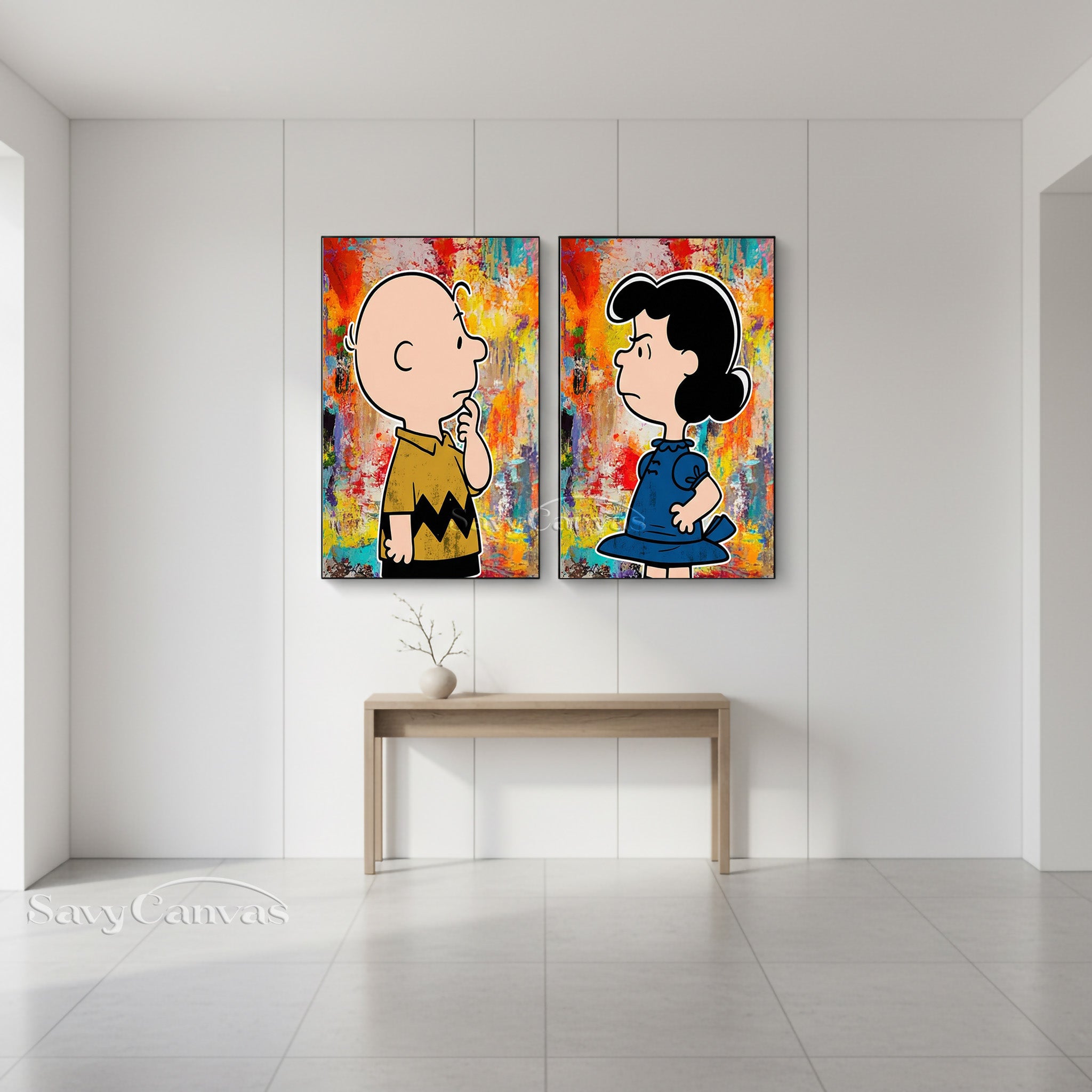 Charlie Brown & Lucy Pop Art Canvas Set #SS 056