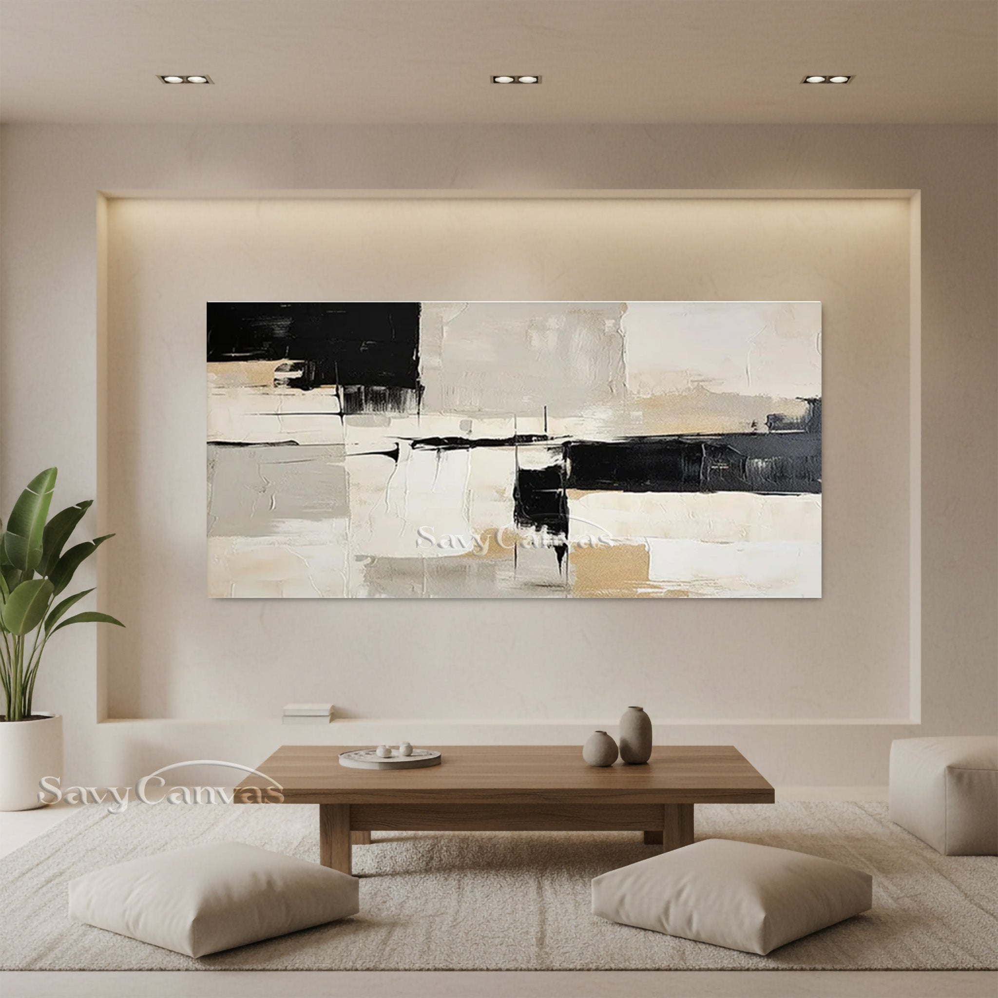 Textured Abstract Wall Art | Hand-Painted Neutral Oil Painting #SS 025
