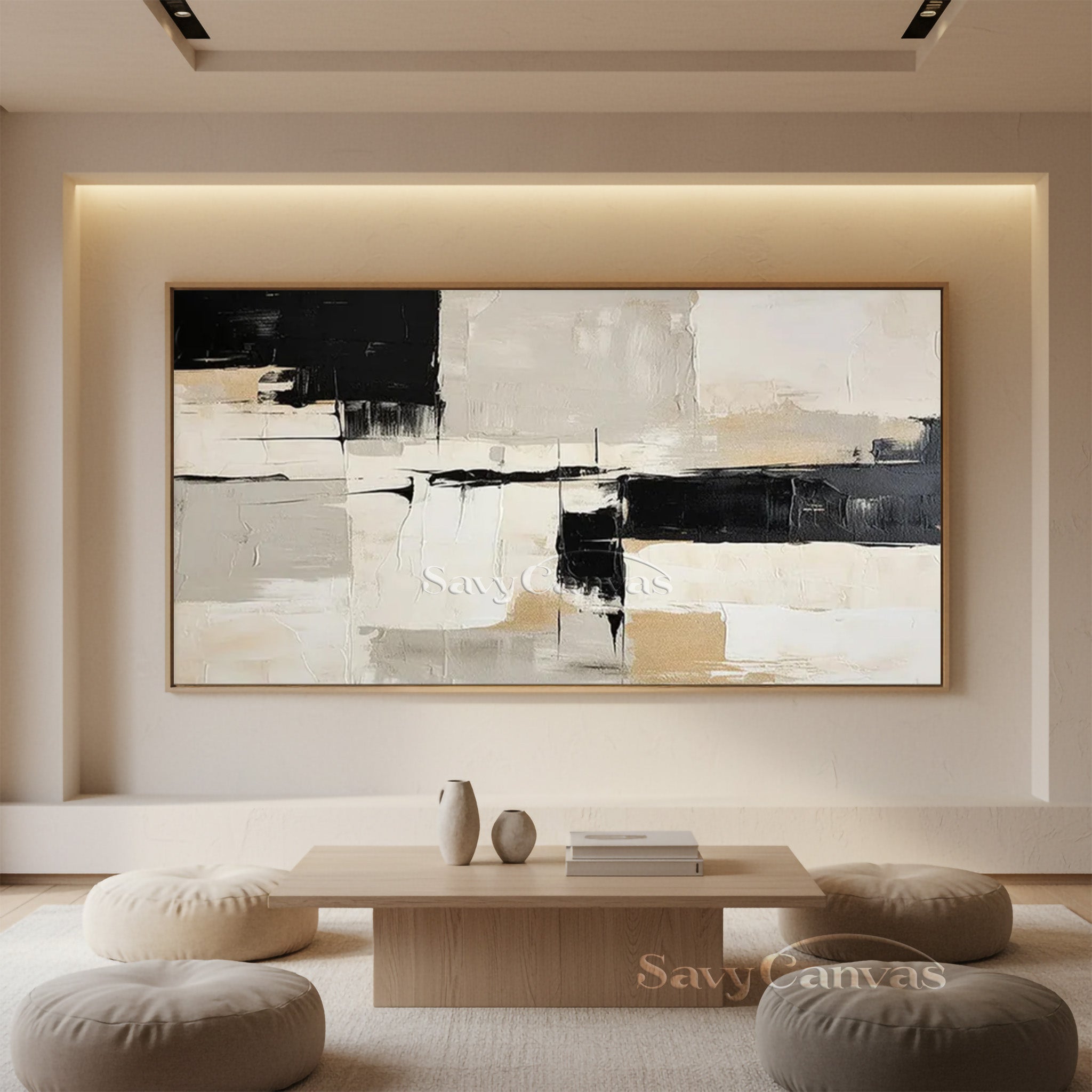 Textured Abstract Wall Art | Hand-Painted Neutral Oil Painting #SS 025