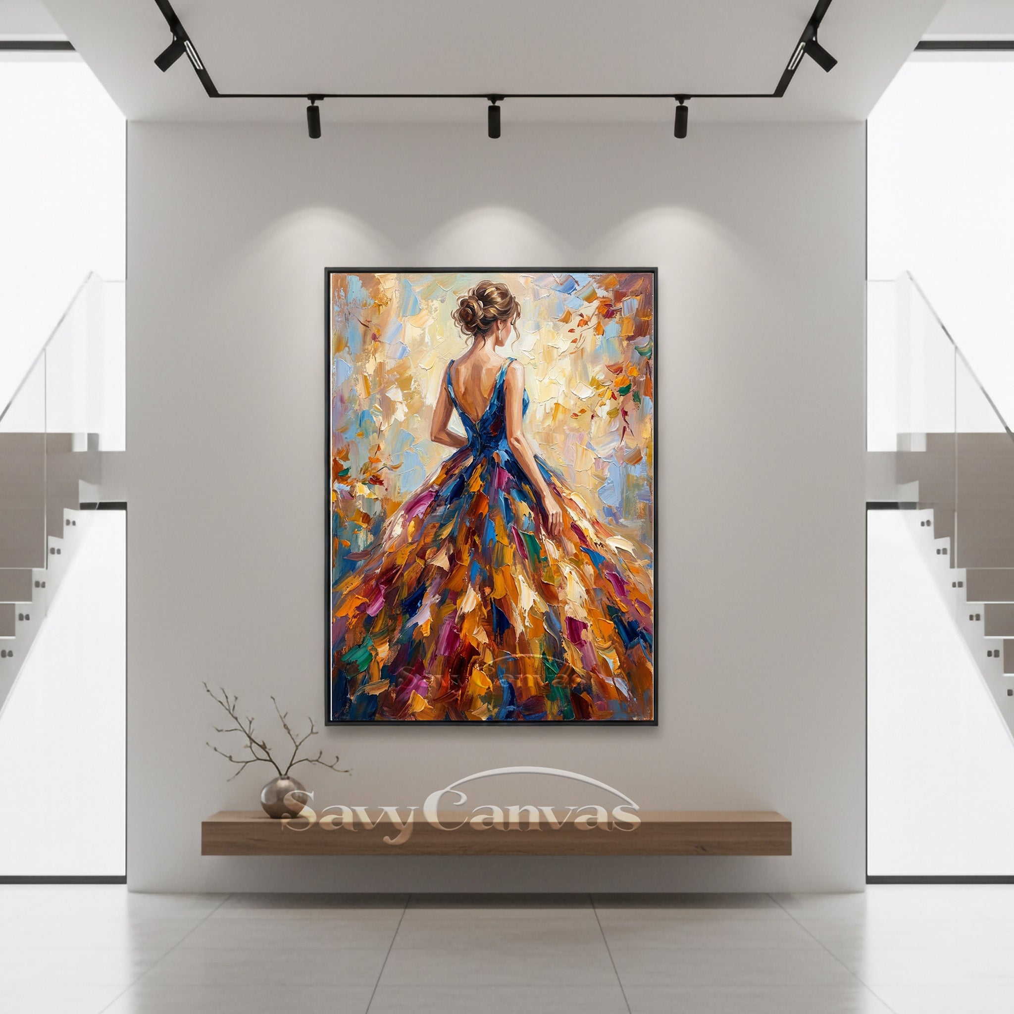 Abstract Woman Wall Art - Vibrant Hand-Painted Canvas #SS 015