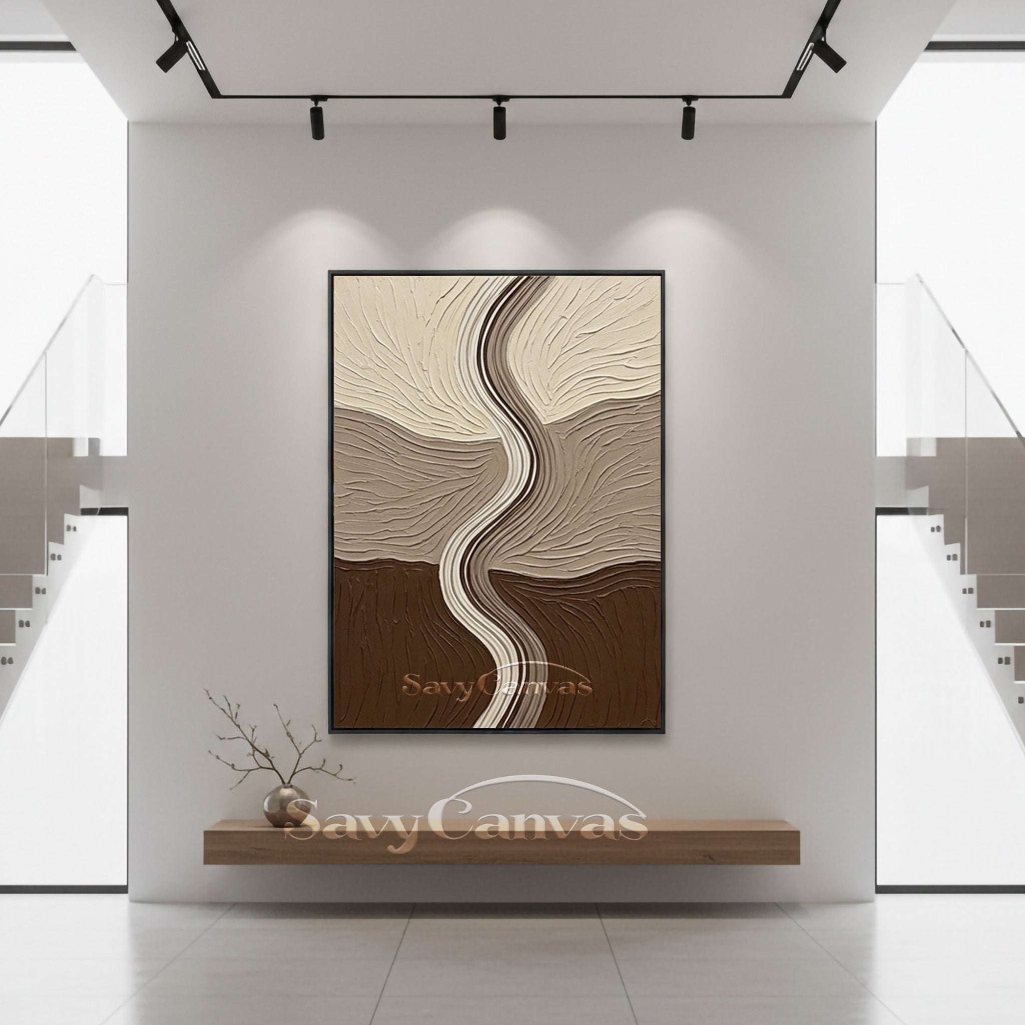 Layered Earth Tone Abstract 3D Textured Wall Art #SS 134