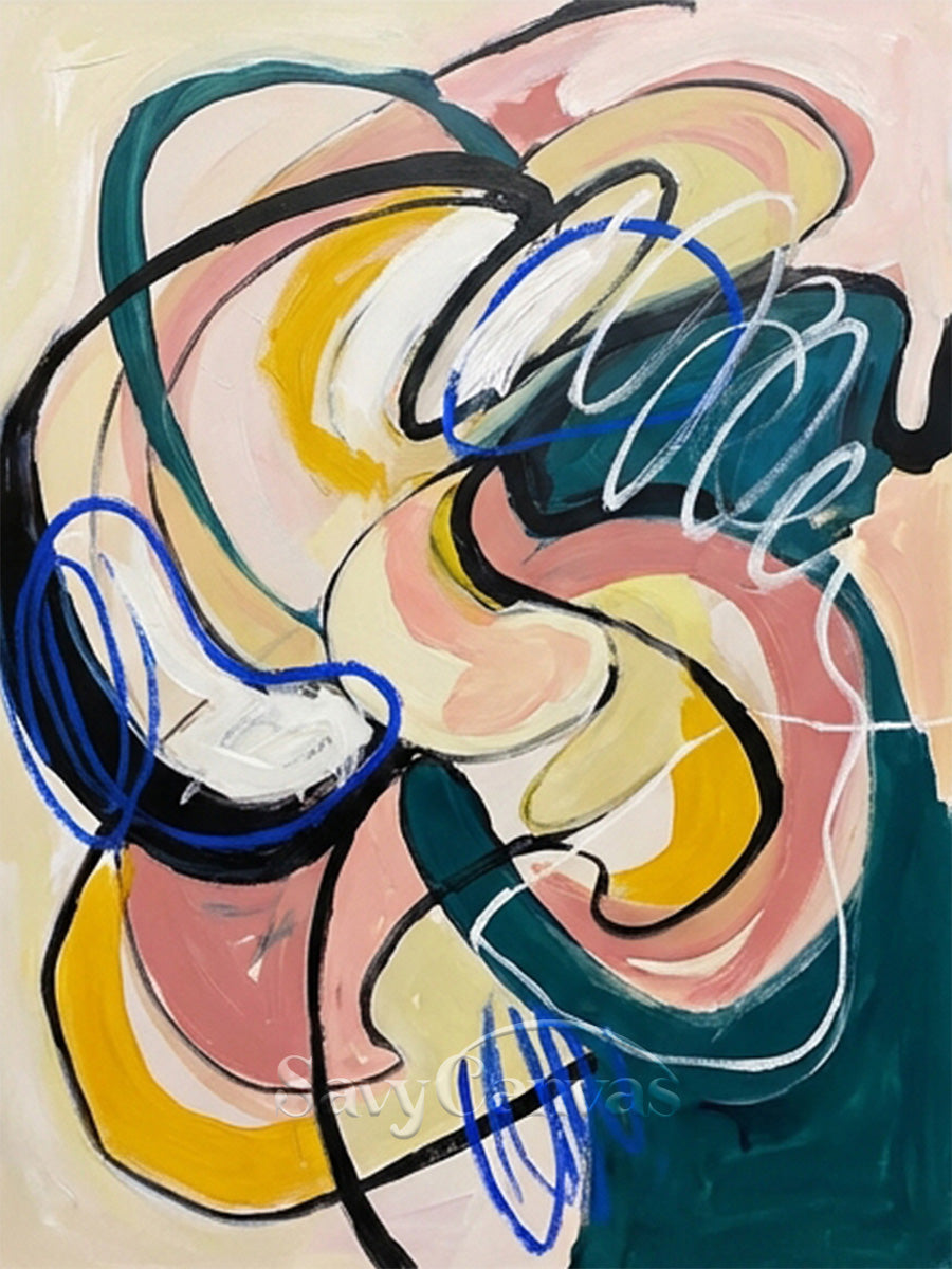 Colorful Abstract Swirls Art | Energetic Modern Painting #AA 486