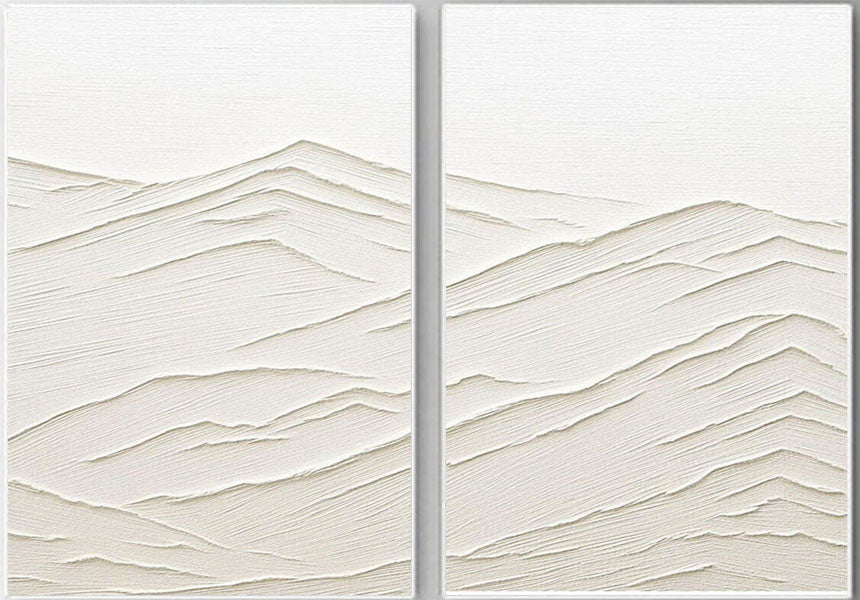 Abstract Mountain Duos | Handcrafted Textured Plaster Art #JJ 415