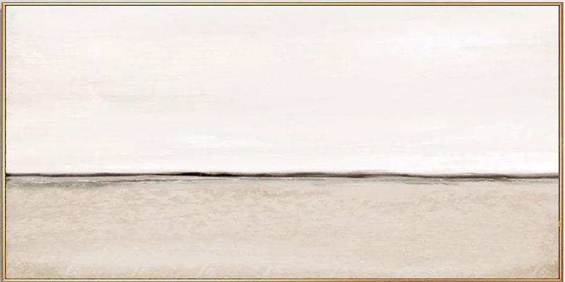 Modern Minimalist  Abstract Oil Painting - White and Beige #JJ 105