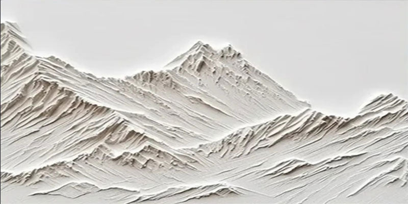 Textured Mountain Wall Art | Minimalist Plaster Decor #JJ 386