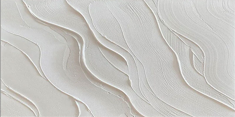 White Textured Canvas Art - Minimalist Ocean Wave Design #TB 001