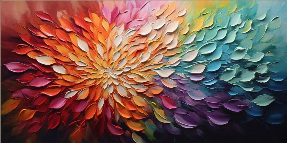 Colorful Abstract Flower Oil Painting  for Your Living Space #JJ 340