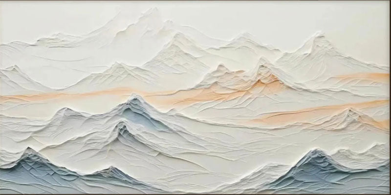 Large Textured Design Wall Art  Linear Mountain Style #JJ 351