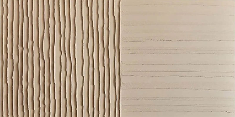 Framed Wood Wabi-Sabi Beige Textured Canvas #JJ 441