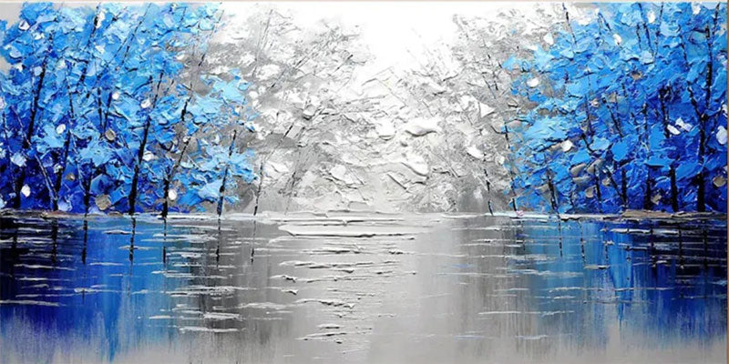 Buy Large Blue Wall Art – Navy Blue Canvas Art for Home Decor