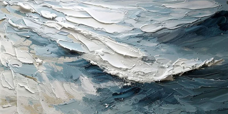 Abstract Ocean Wave Art - Textured Seascape Pain #TC 177