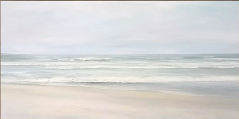 Serene Beach  Ocean Abstract Oil Painting - Coastal Calm #JJ 046