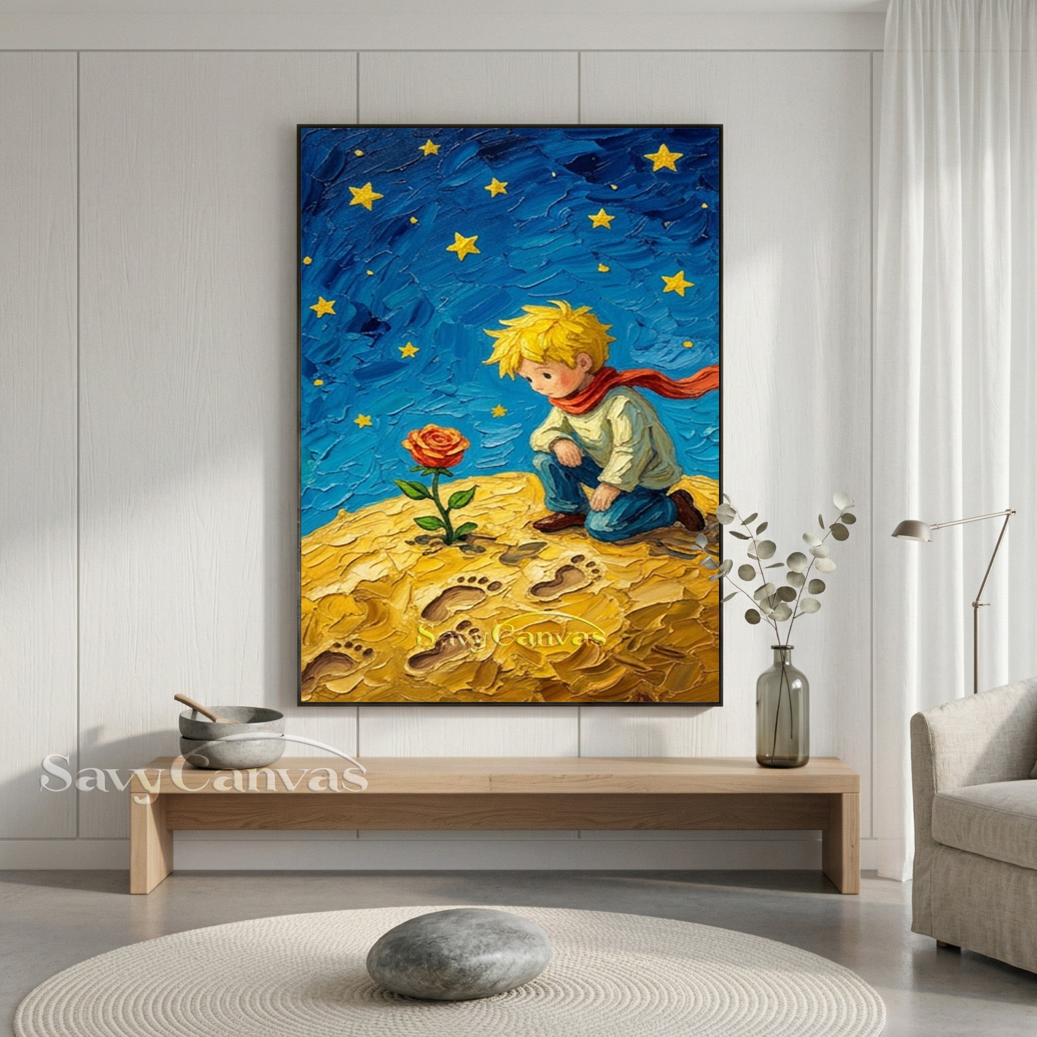 Little Prince Impasto Art | Starry Sky Impressionist Painting #SS 172