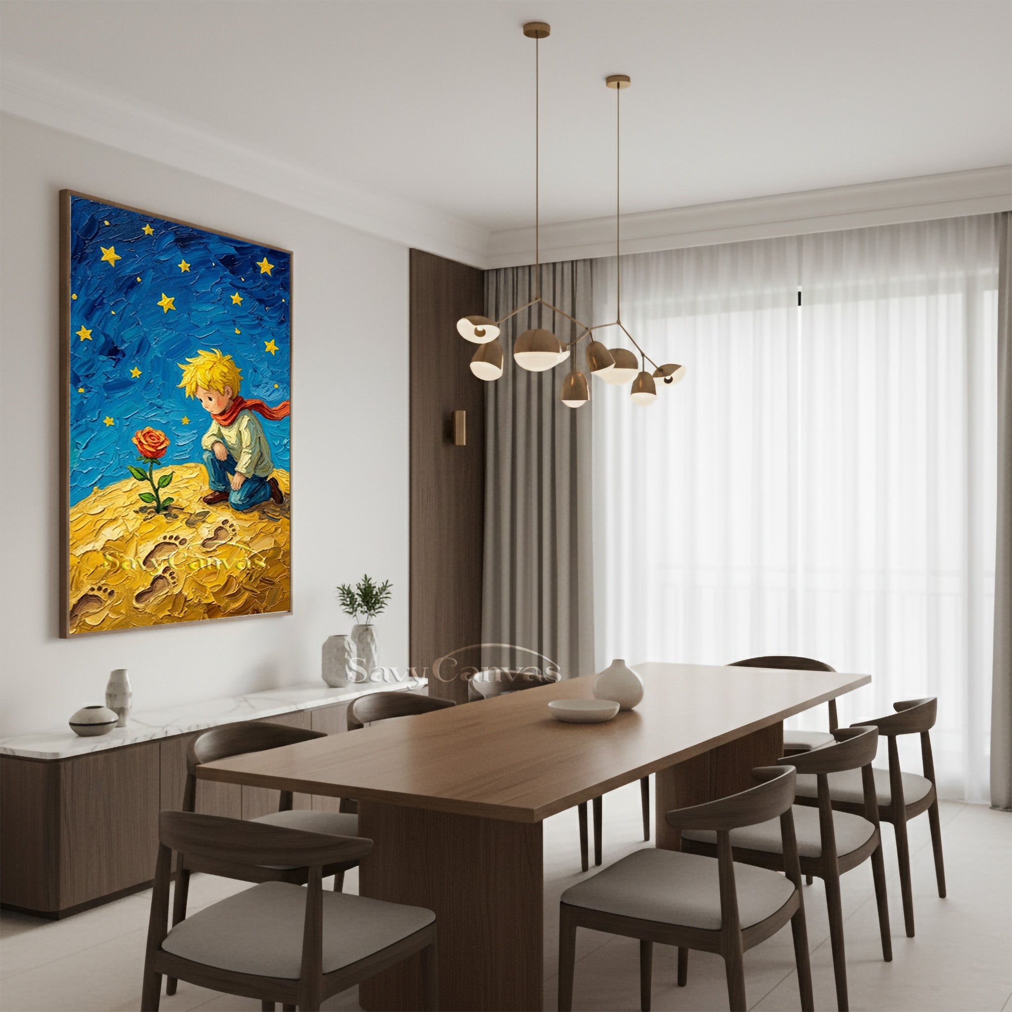 Little Prince Impasto Art | Starry Sky Impressionist Painting #SS 172