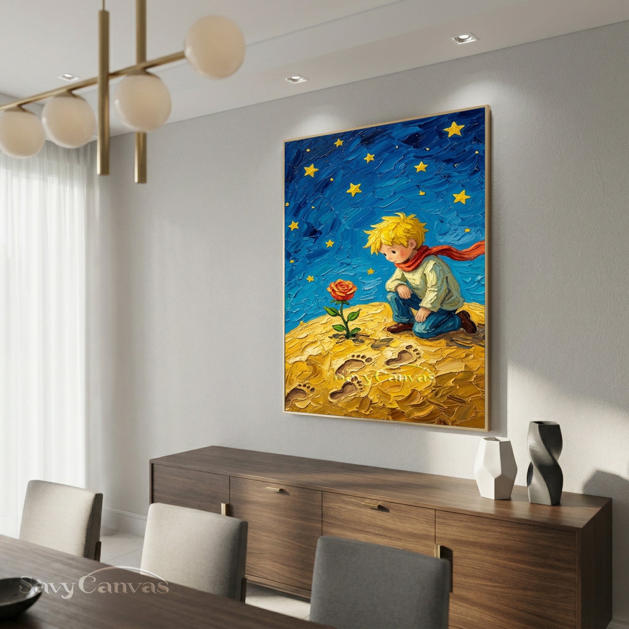 Little Prince Impasto Art | Starry Sky Impressionist Painting #SS 172