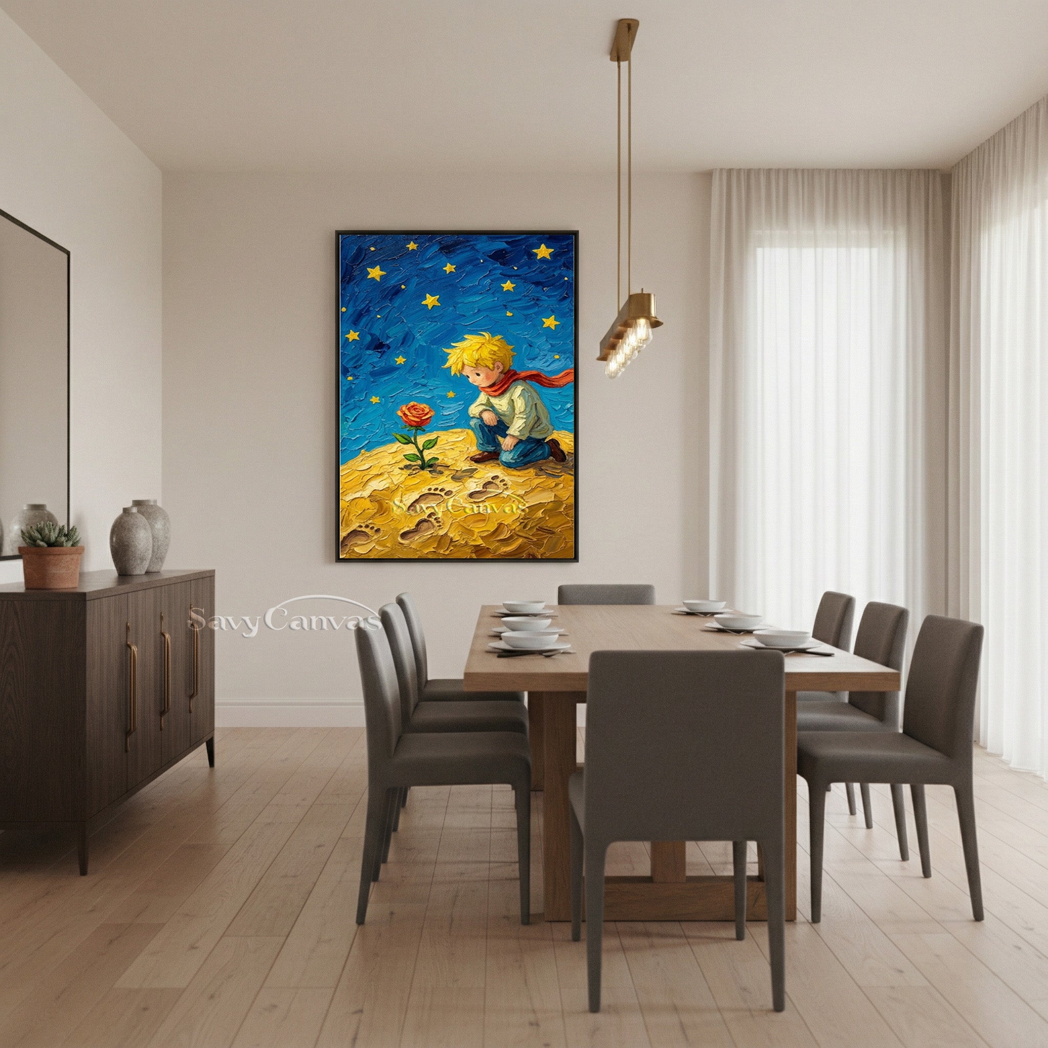 Little Prince Impasto Art | Starry Sky Impressionist Painting #SS 172