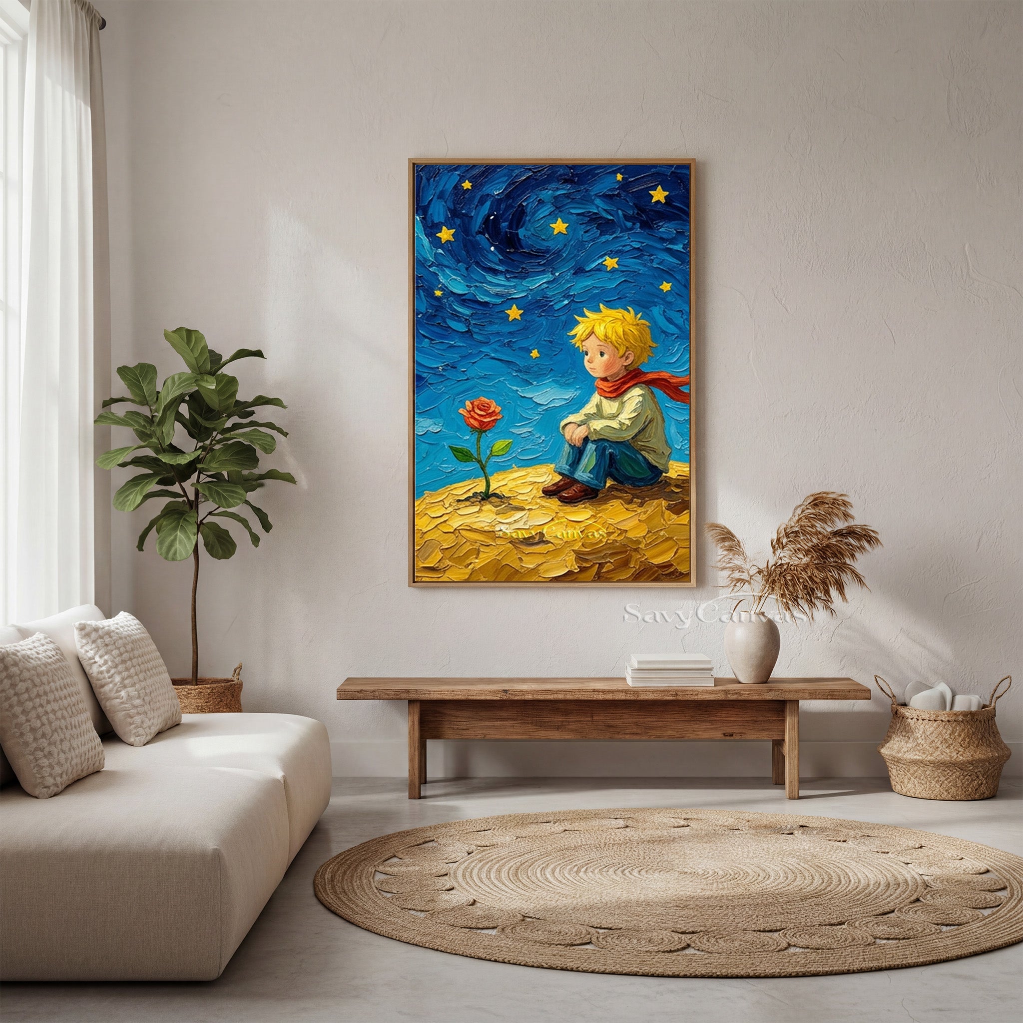 Custom Little Prince Oil Painting | Impasto Starry Sky Wall Art #SS 173