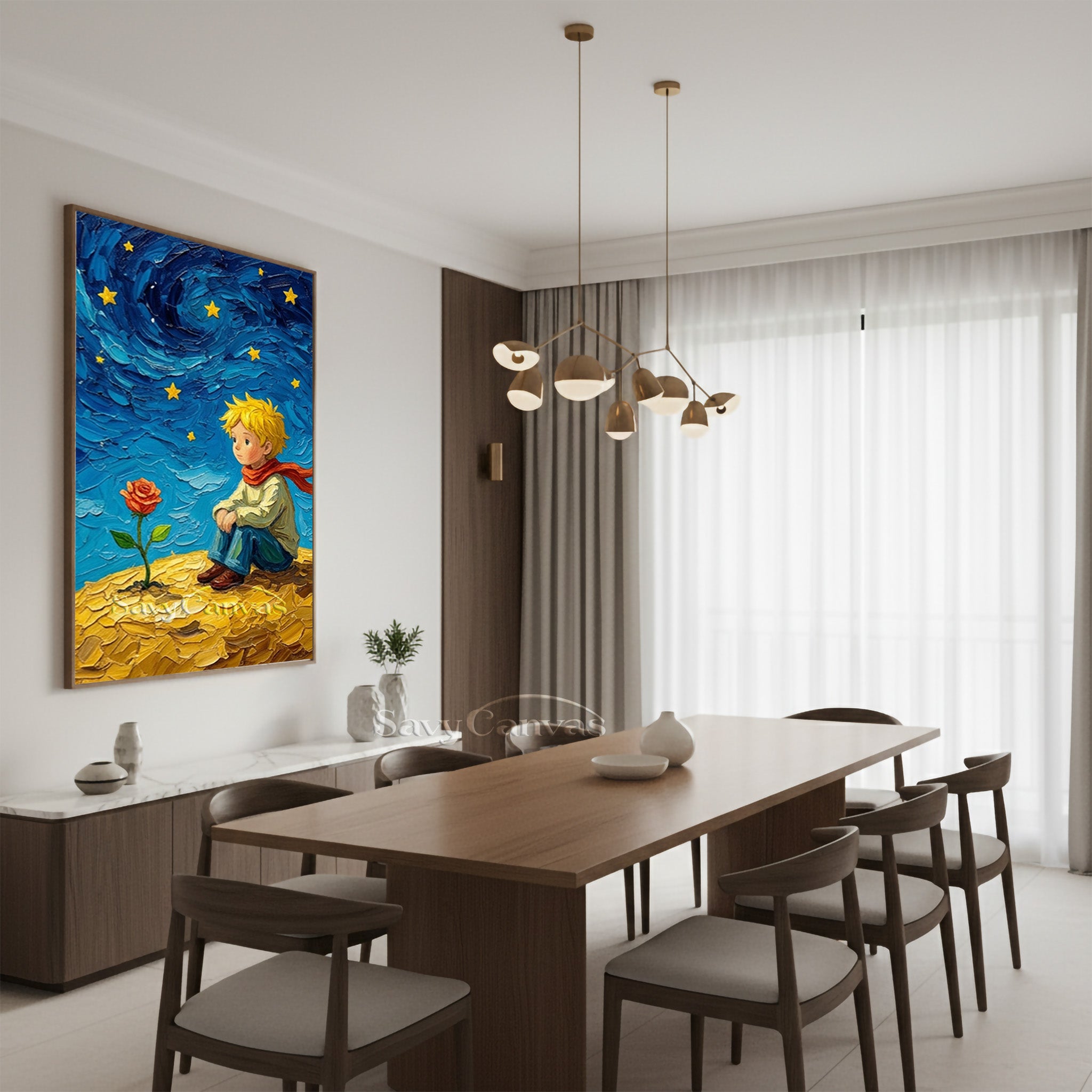 Custom Little Prince Oil Painting | Impasto Starry Sky Wall Art #SS 173