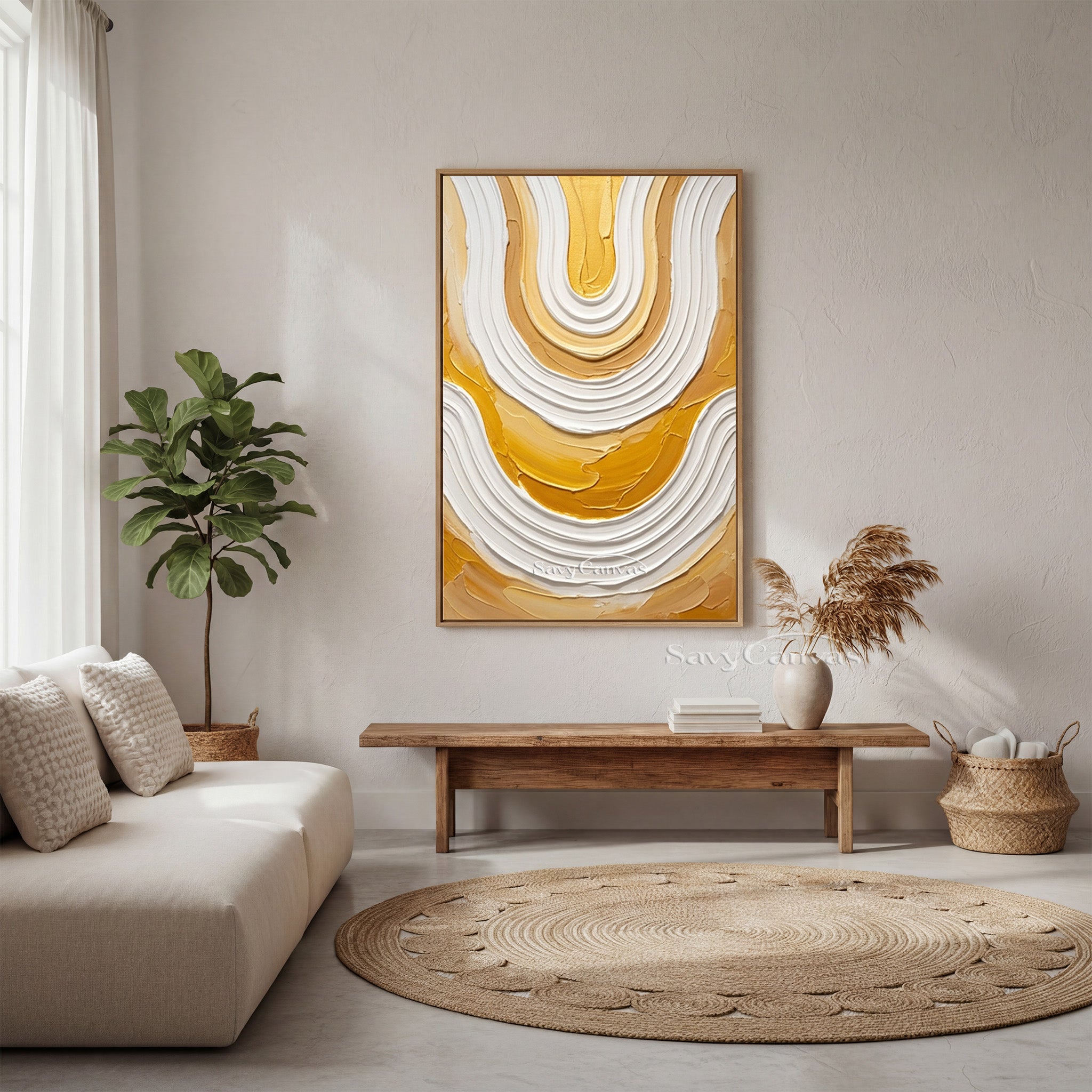 Luxury Gold Foil Textured Swirl Oil Painting | Abstract Wall Art #SS 176
