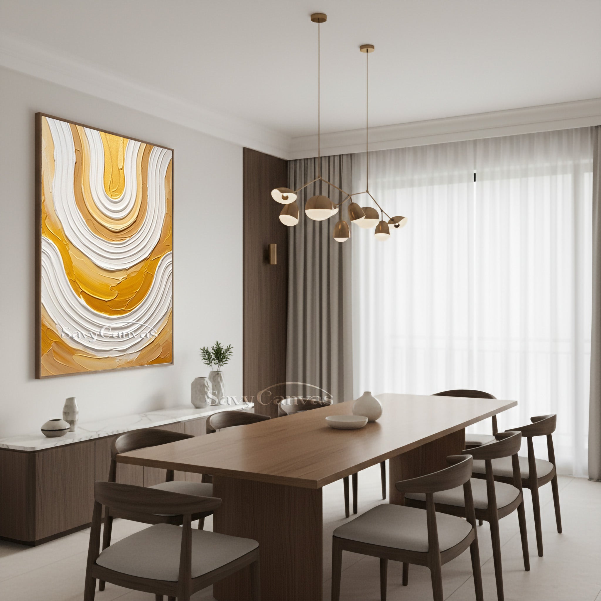 Luxury Gold Foil Textured Swirl Oil Painting | Abstract Wall Art #SS 176