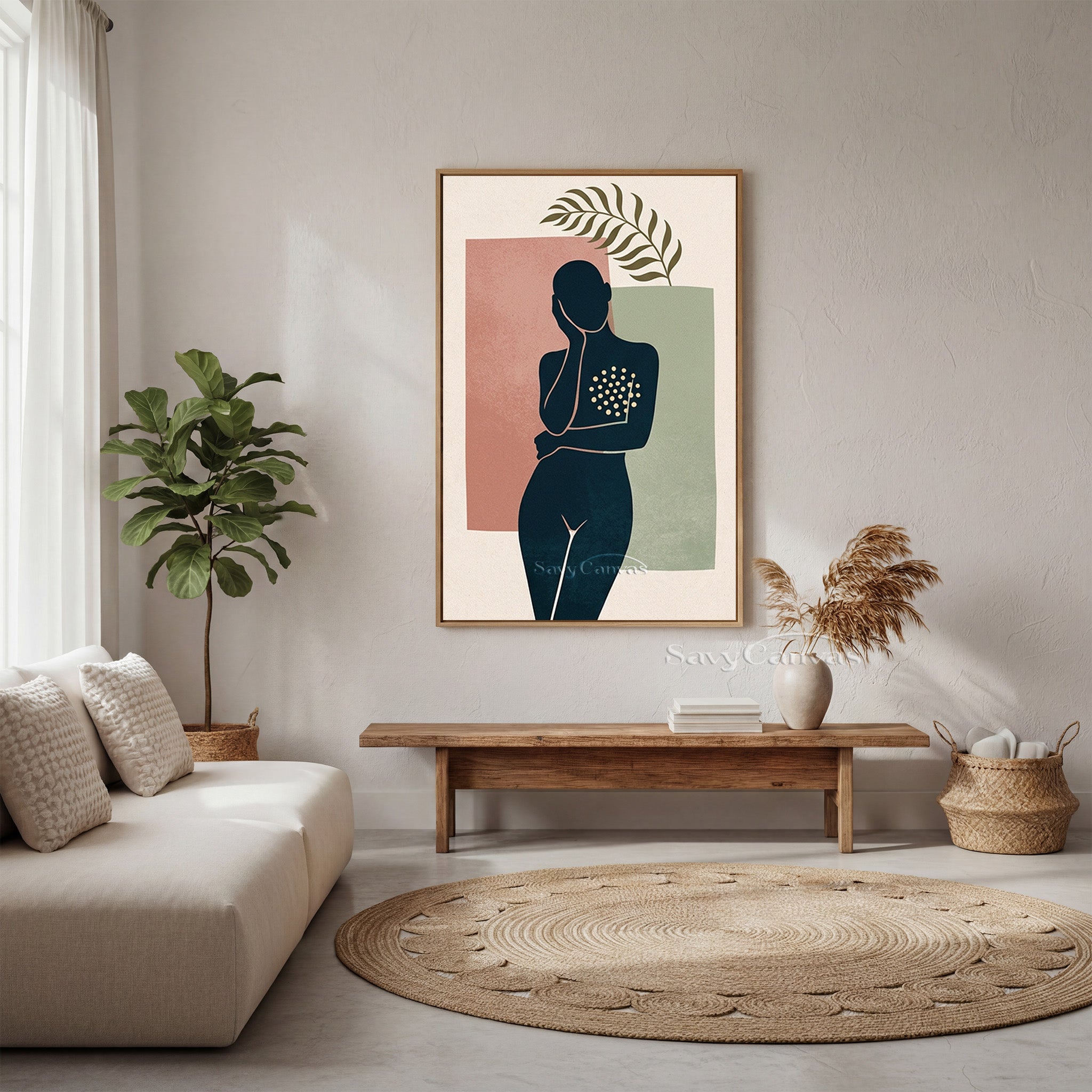 Minimalist Female Silhouette Abstract Wall Art Canvas #SS 179