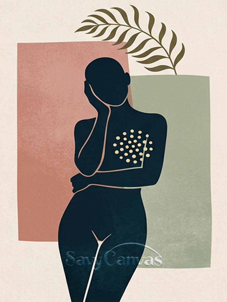 Minimalist Female Silhouette Abstract Wall Art Canvas #SS 179