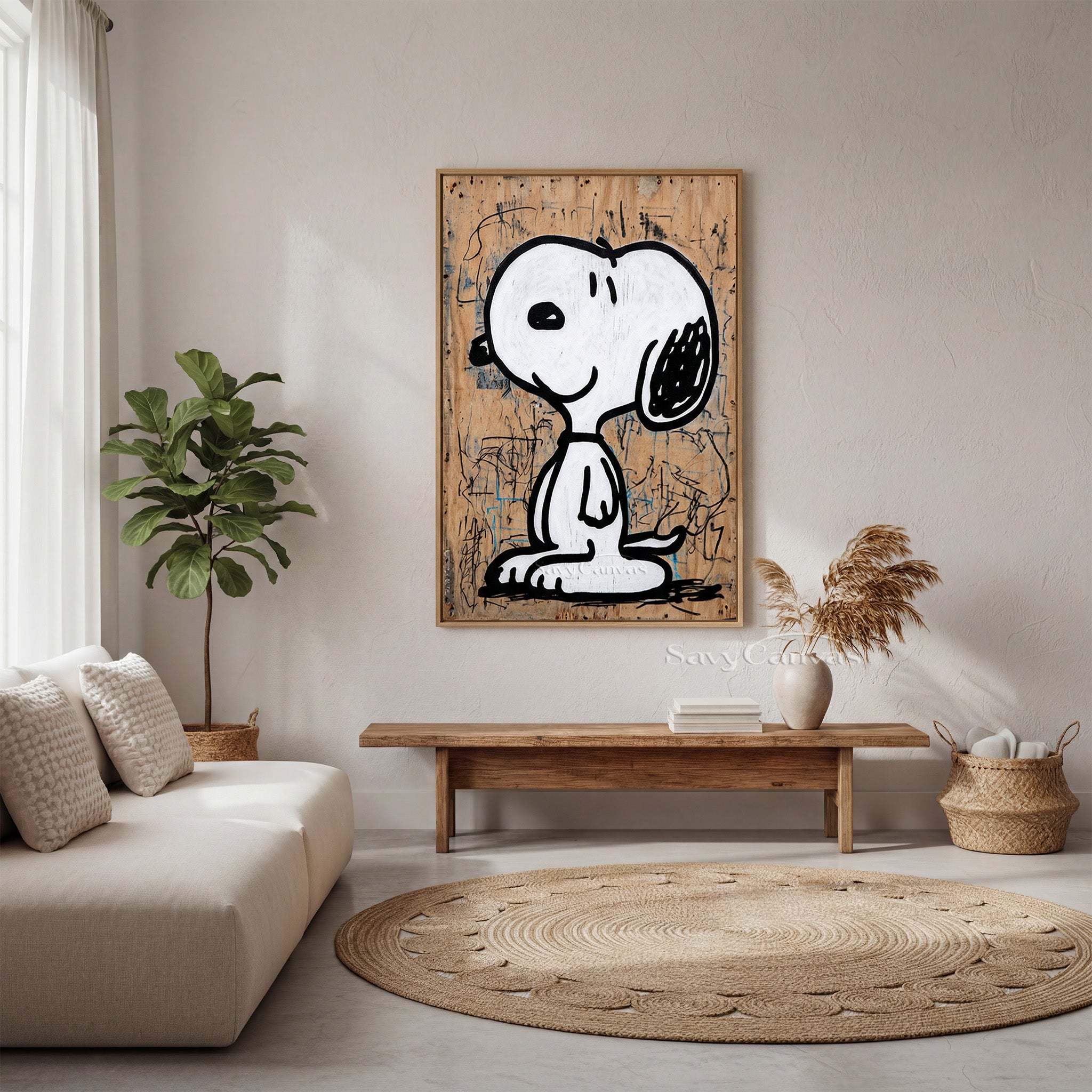 Modern Snoopy Graffiti Wood Art - Handmade Pop Art Painting #SS 061
