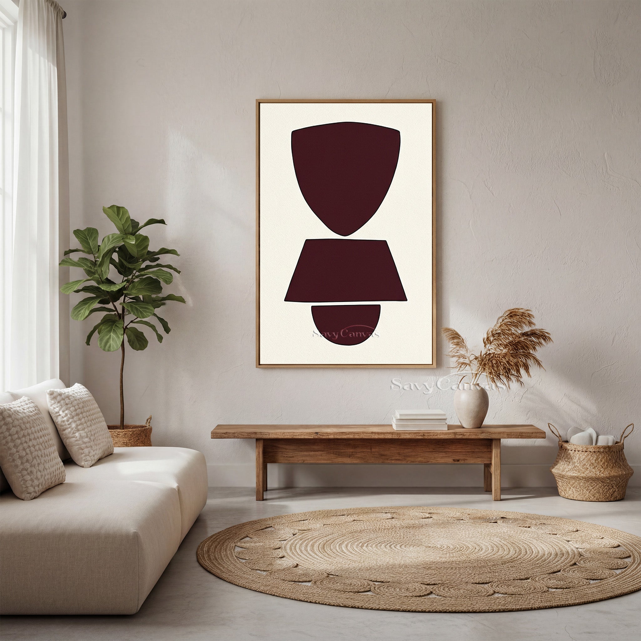 Modern Geometric Painting | Framed Minimalist Wall Art #AA 500