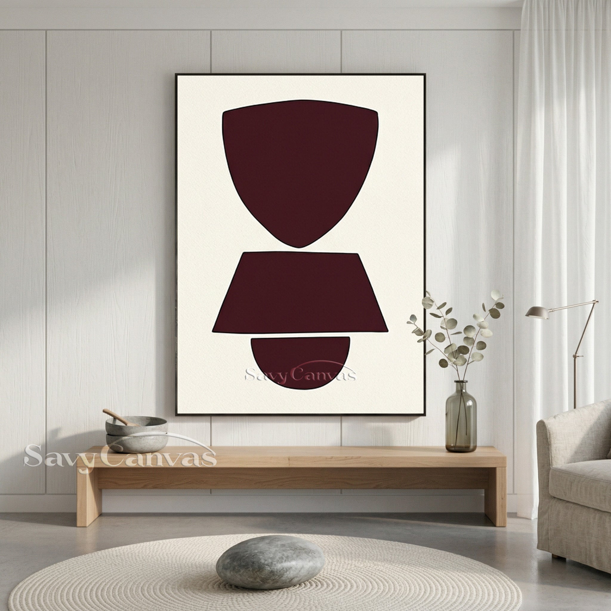Modern Geometric Painting | Framed Minimalist Wall Art #AA 500