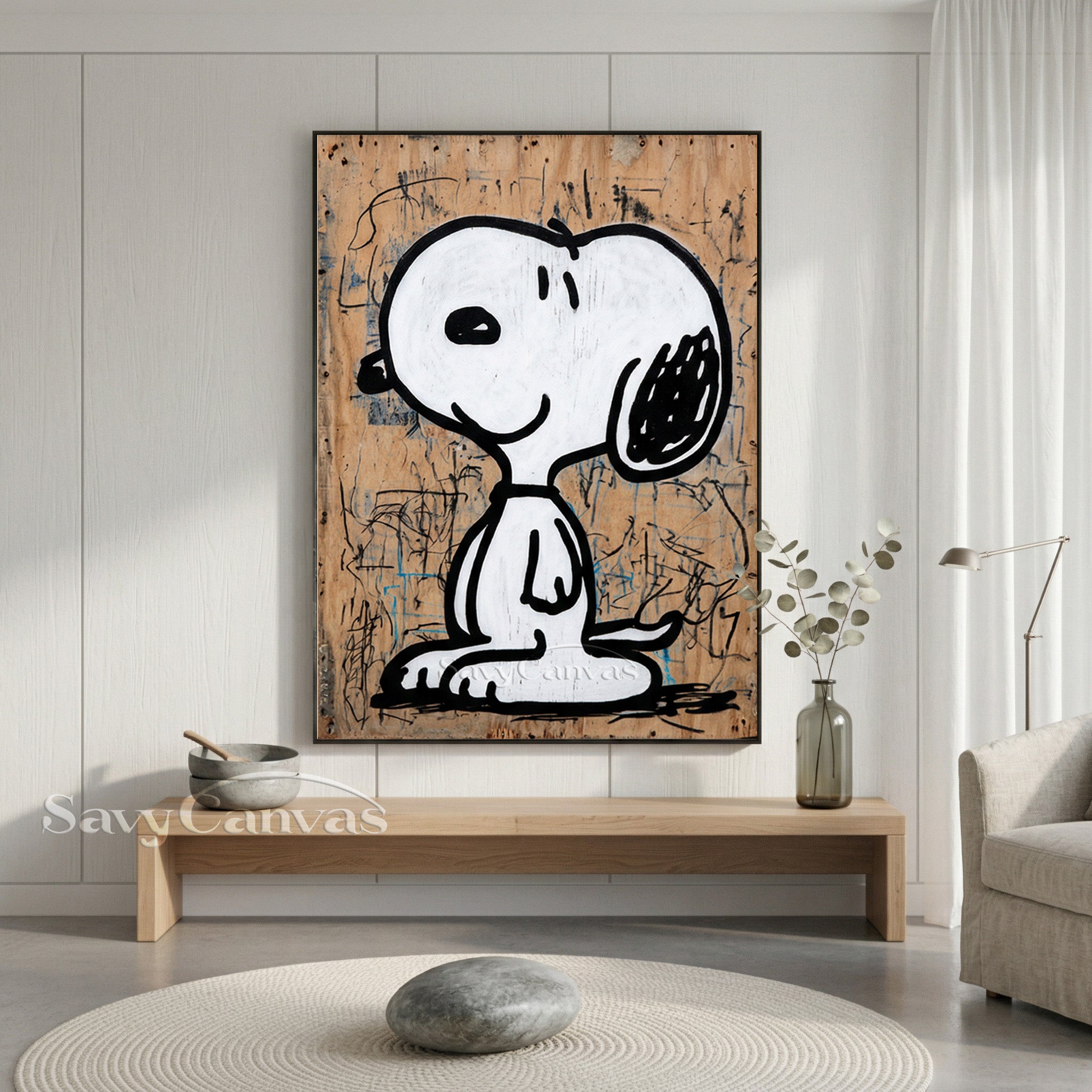 Modern Snoopy Graffiti Wood Art - Handmade Pop Art Painting #SS 061
