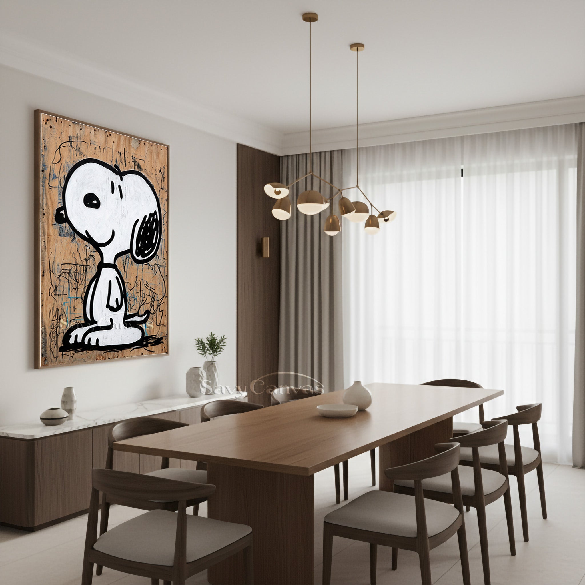 Modern Snoopy Graffiti Wood Art - Handmade Pop Art Painting #SS 061