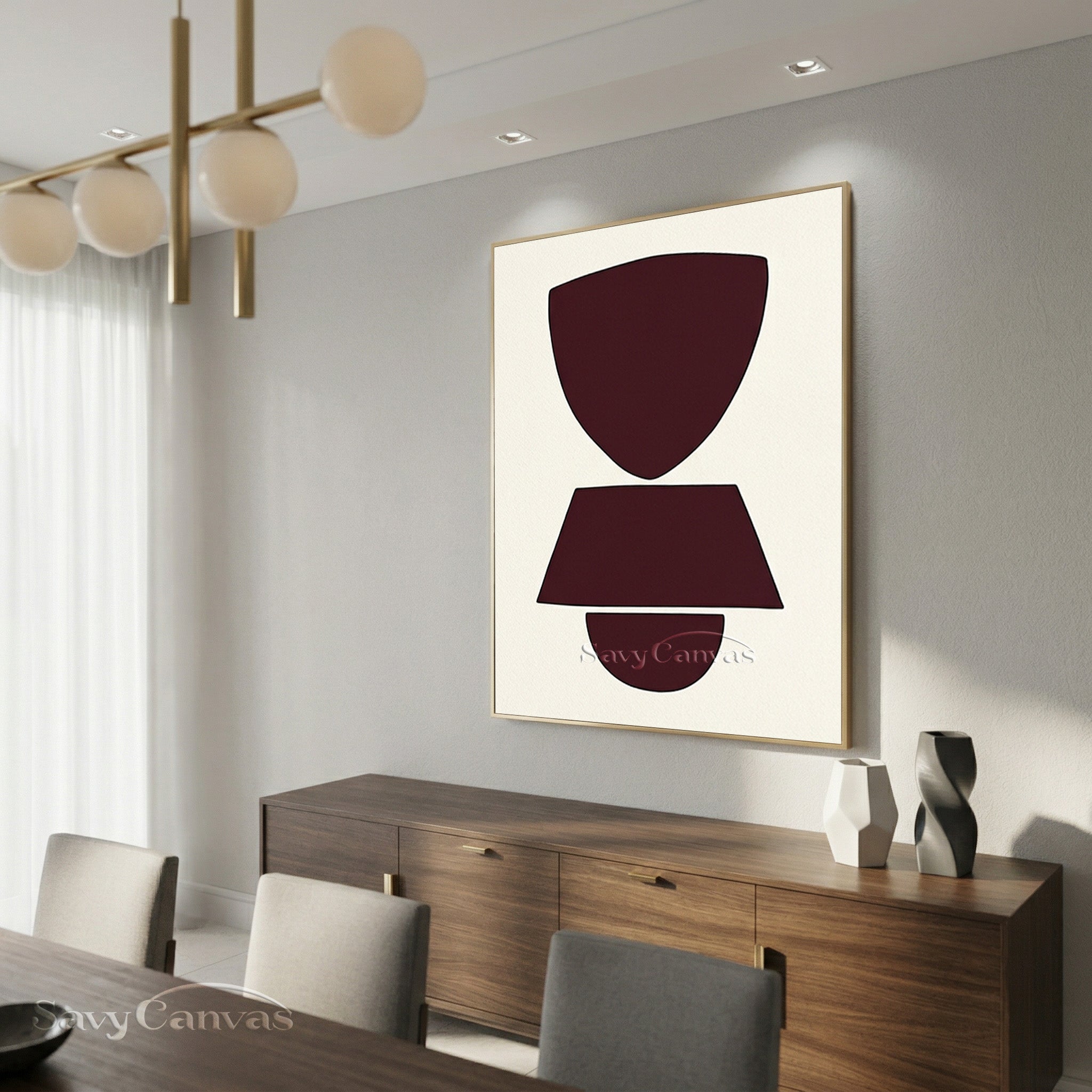 Modern Geometric Painting | Framed Minimalist Wall Art #AA 500