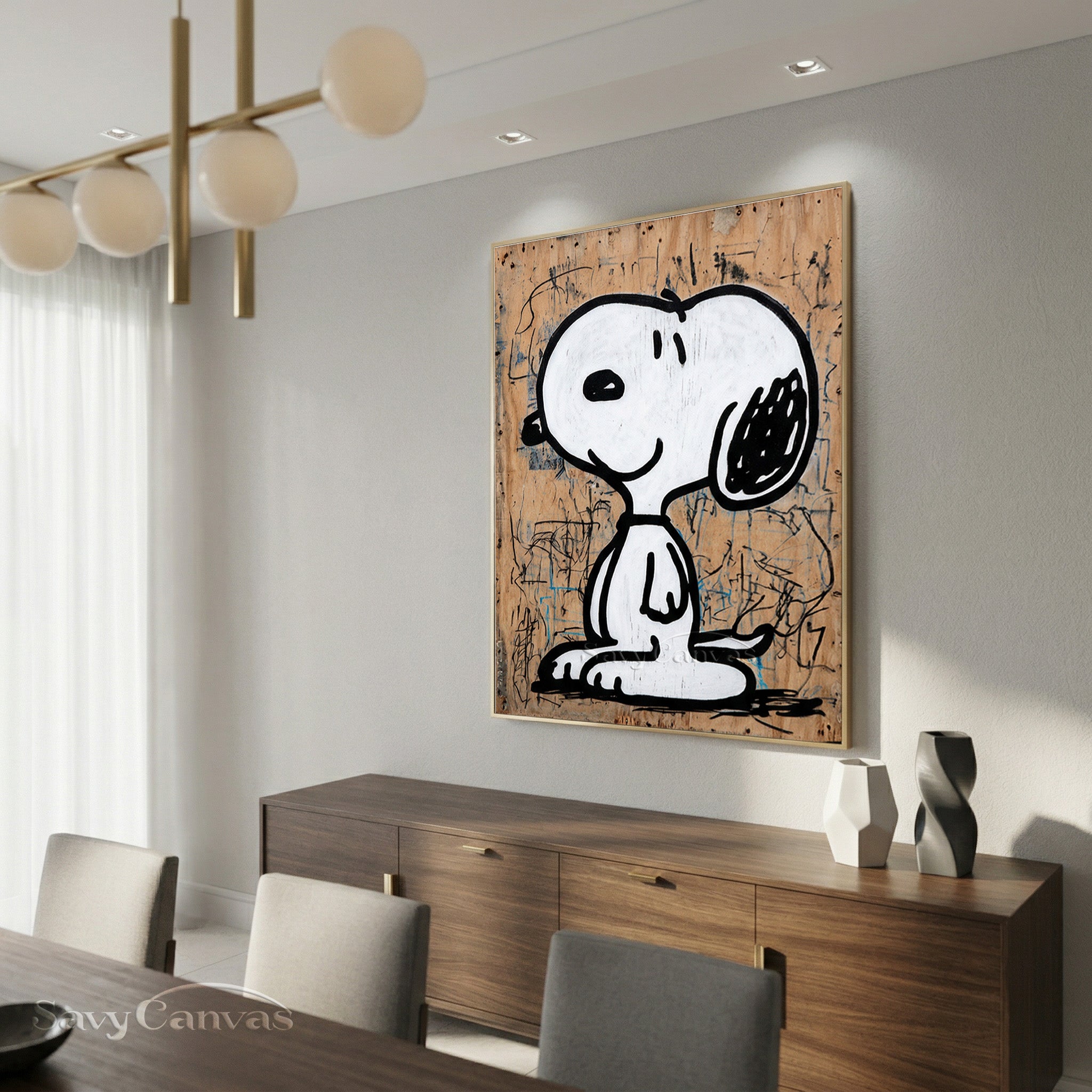 Modern Snoopy Graffiti Wood Art - Handmade Pop Art Painting #SS 061