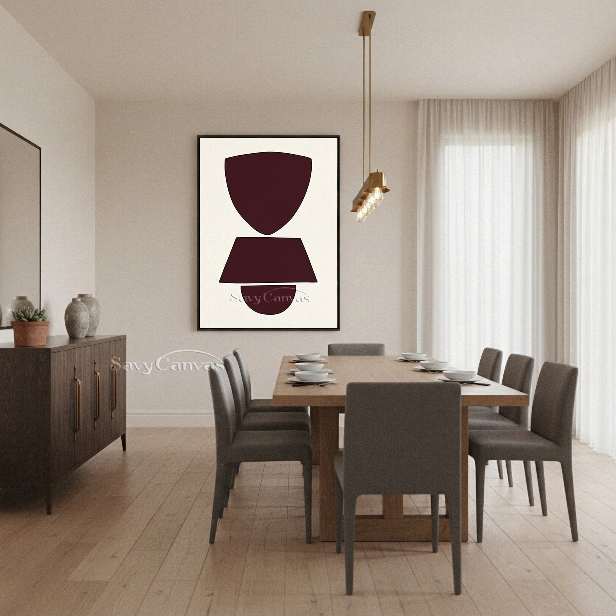 Modern Geometric Painting | Framed Minimalist Wall Art #AA 500