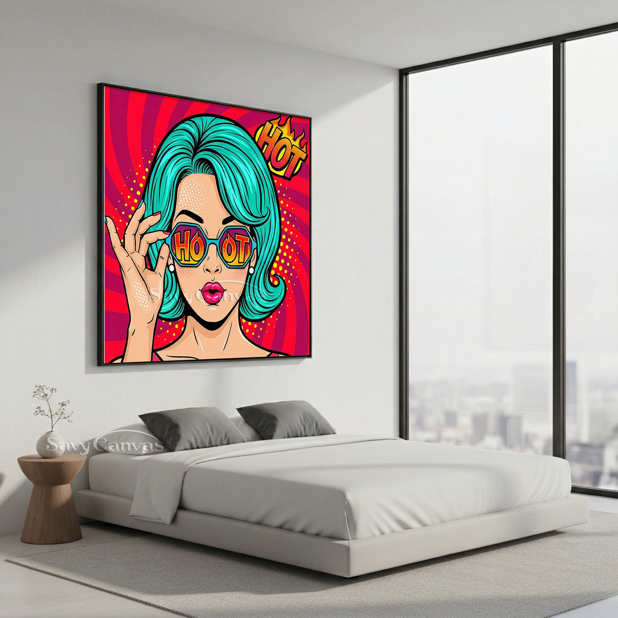 Handmade Pop Art Canvas - Retro Fashion Girl Wall Decor #SS 049