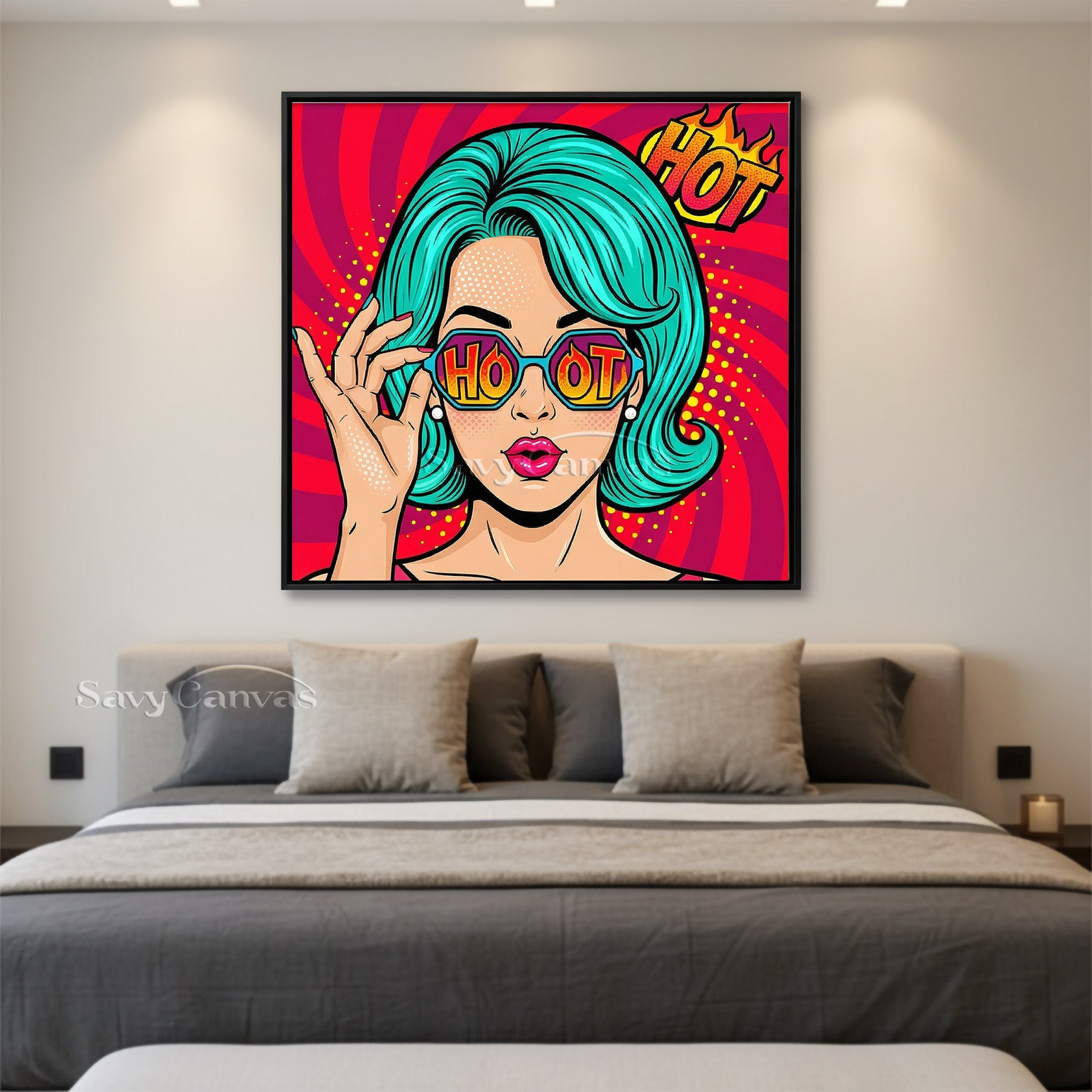 Handmade Pop Art Canvas - Retro Fashion Girl Wall Decor #SS 049