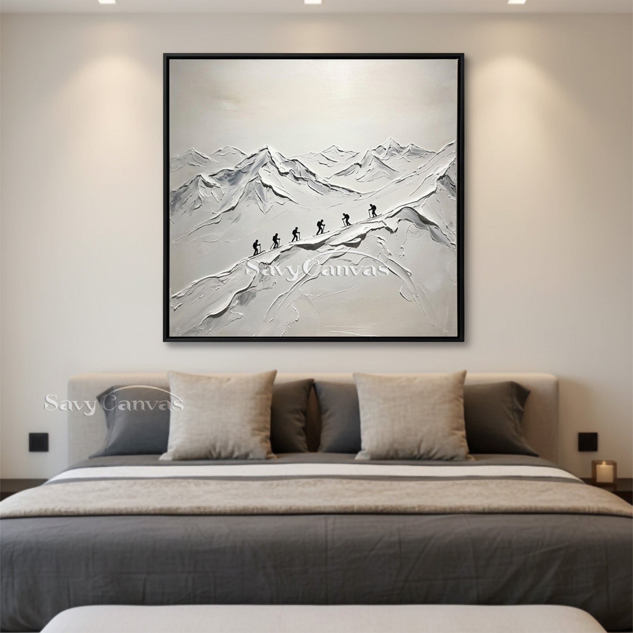 Modern Mountain Painting | Textured Framed Wall Art #AA 517
