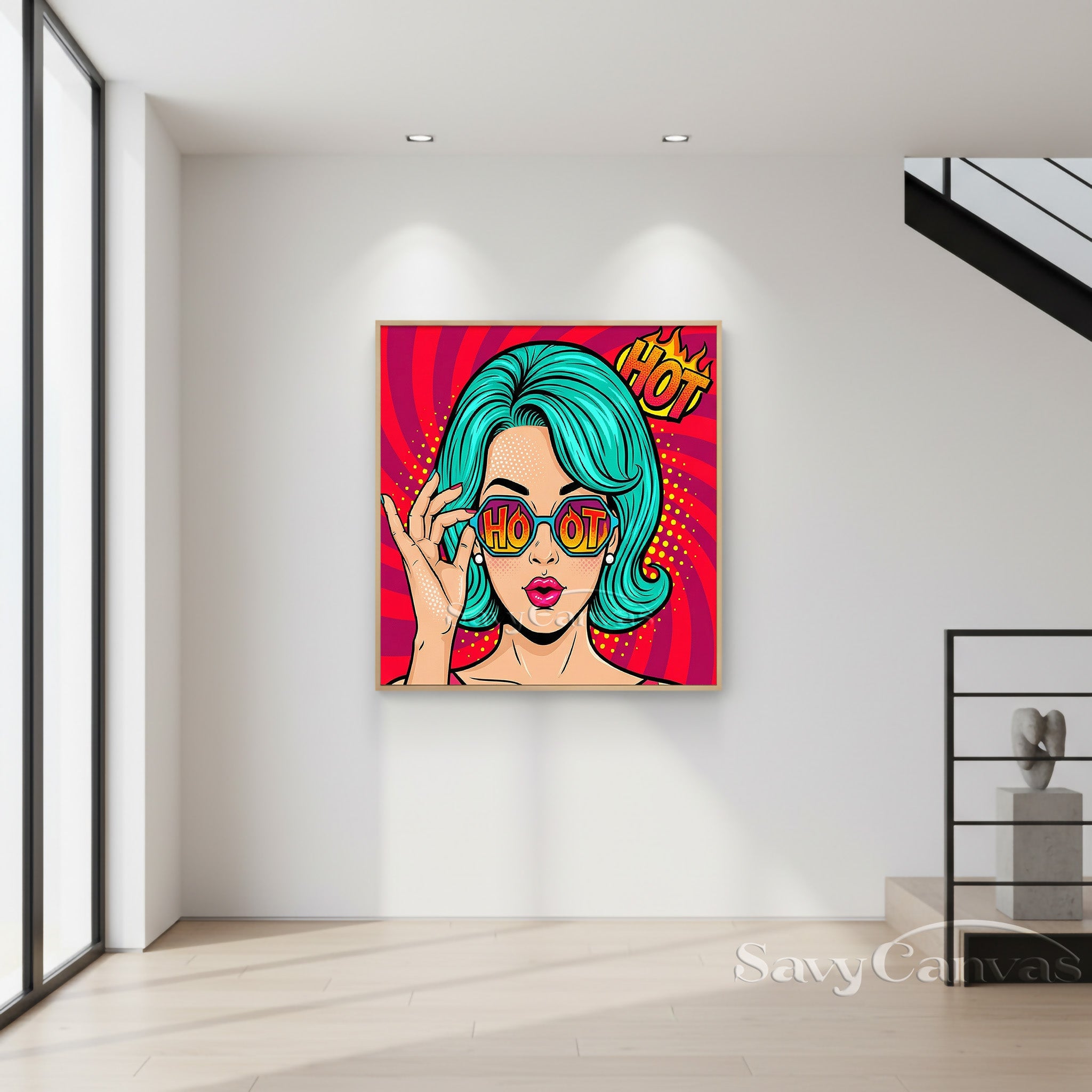 Handmade Pop Art Canvas - Retro Fashion Girl Wall Decor #SS 049