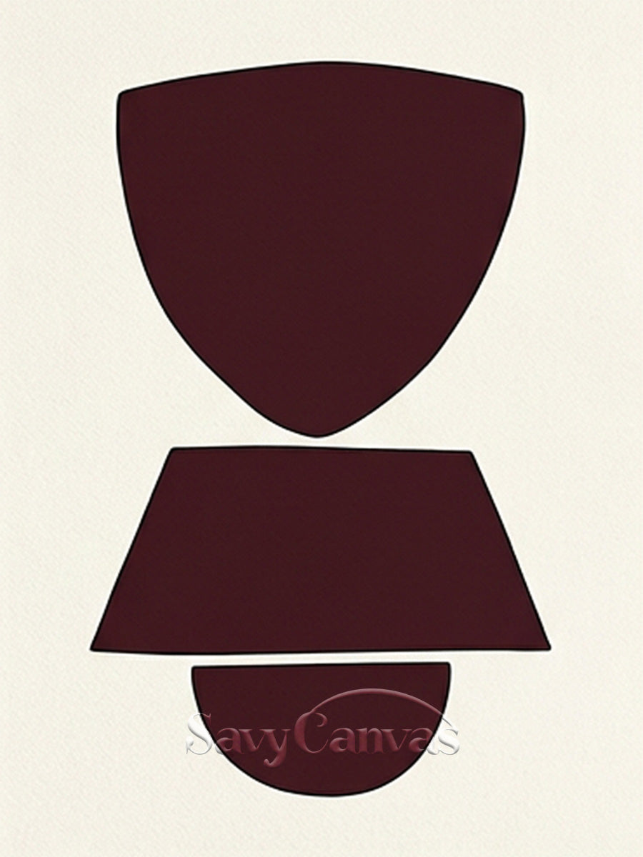 Abstract Geometric Shapes Art | Burgundy & Cream Painting