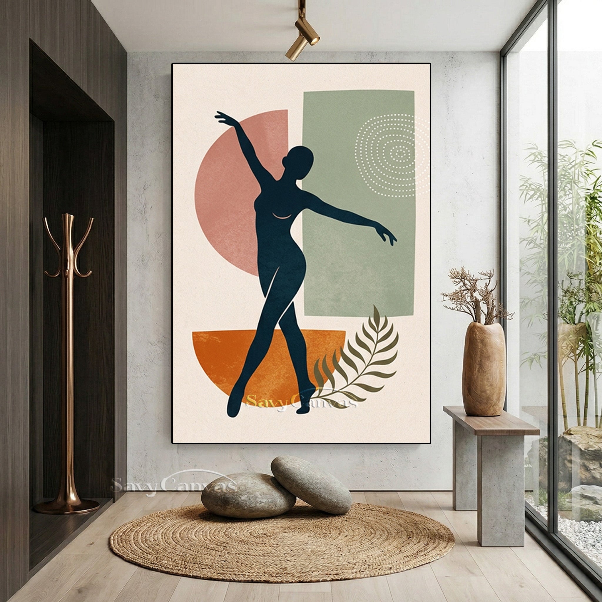 Elegant Dancing Woman Canvas Art - Minimalist Figure Decor #SS 181